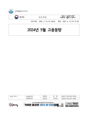 2024년 5월 고용동향